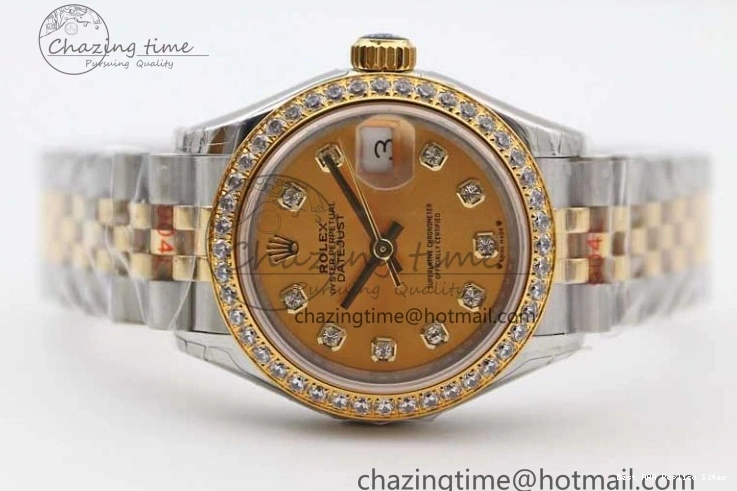 Good Copy Rolex Watches Diamonds Best Jubilee on Diamond Gold Durable Lady 1:1 TWF Bezel Markers NH DateJust SS Dial Edition 28 Bracelet 2133 YG 0102